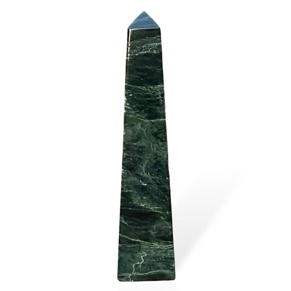 Nephrite Jade Green Crystal Point XL Tower Obelisk Polished Gemstone Point (G) - Picture 1 of 15